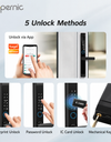 Tropernic D01 Tuya 5 in 1 Digital Door Lock with Doorbell App Remote Unlock Fingerprint Smart Door Lock for Sliding Door